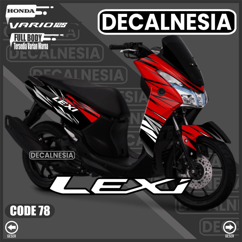 Decal Sticker Motor Lexi Full Body Stiker Yamaha S ABS Variasi Racing Simple Decalnesia DC78