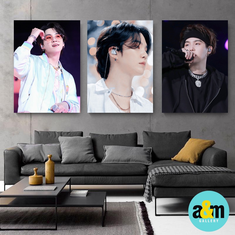 Poster Kayu SUGA BTS Live perform Edition I Hiasan Dinding Dekorasi Kamar I Poster Kayu K-POP Dekorasi Kamar - A&amp;M