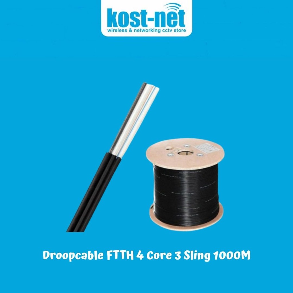 Droopcable FTTH 4 Core 3 Sling 1000M
