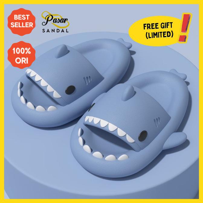Promo Sandal Baby Shark Dewasa Sendal Rumah Dewasa Ikan Hiu Lucu Anti Slip