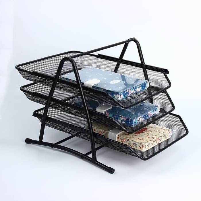 

Rak Berkas Dokumen Meja Kantor Buku Paper Tray Organizer 3 Susun Murah