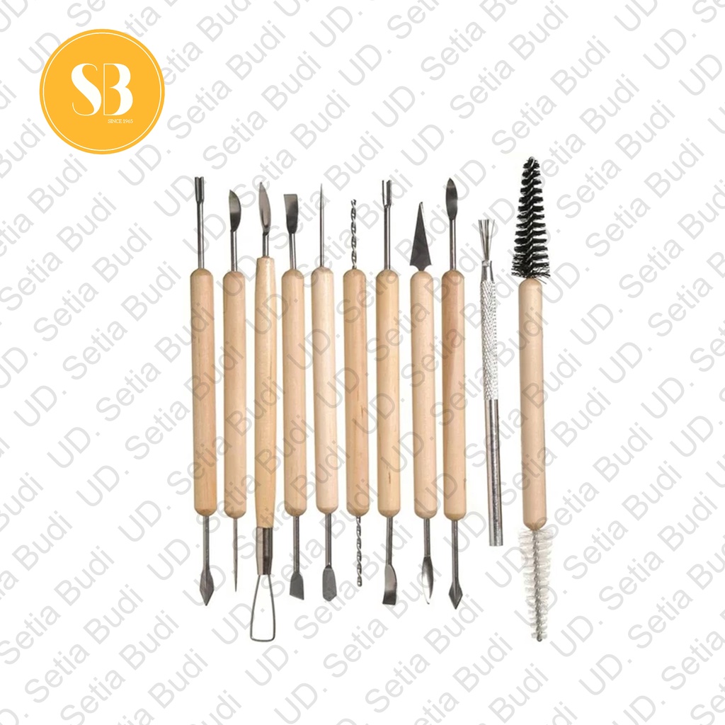 Clay Tool Kayu Clay Tools set isi 10 V-TEC E 0088-10B/6