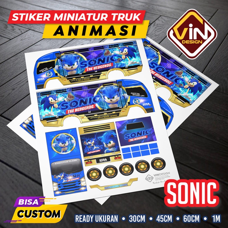 STIKER MINIATUR TRUK / SONIC / KARTUN / POLA STICKER MINIATUR TRUCK OLENG