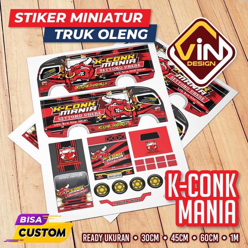 STIKER MINIATUR TRUK / KCONK MANIA / POLA STICKER MINIATUR TRUCK OLENG