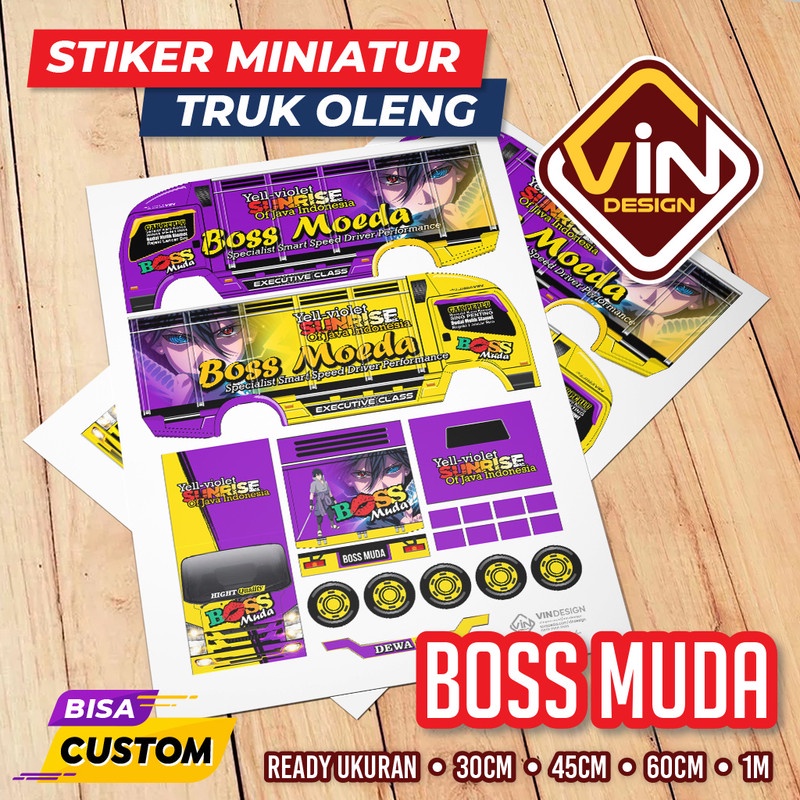 STIKER MINIATUR TRUK / BOSS MUDA / POLA STICKER MINIATUR TRUCK OLENG