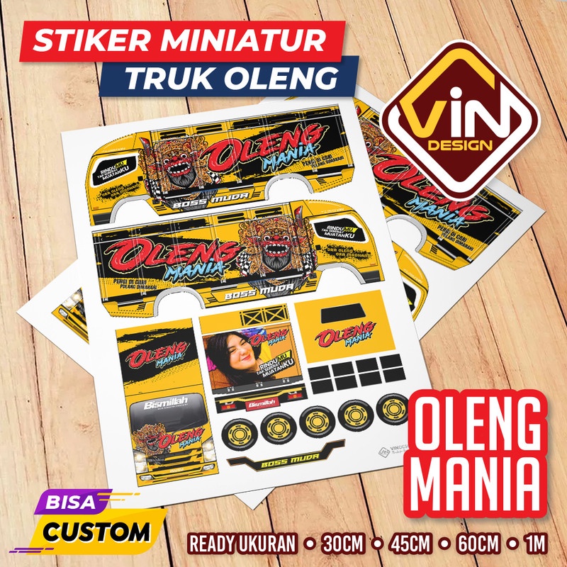 STIKER MINIATUR TRUK / OLENG MANIA / POLA STICKER MINIATUR TRUCK OLENG