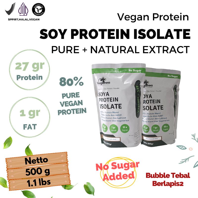 Veganea Pure Soy Protein Isolate 500 gram - Vegan Protein