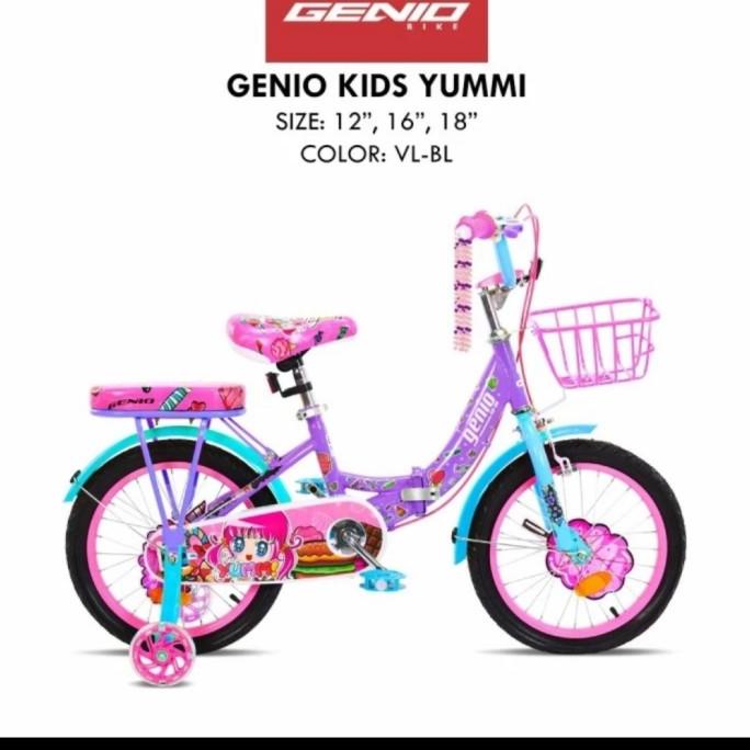 Sepeda Anak Mini Perempuan 12 Inch Genio Yummi Lipat