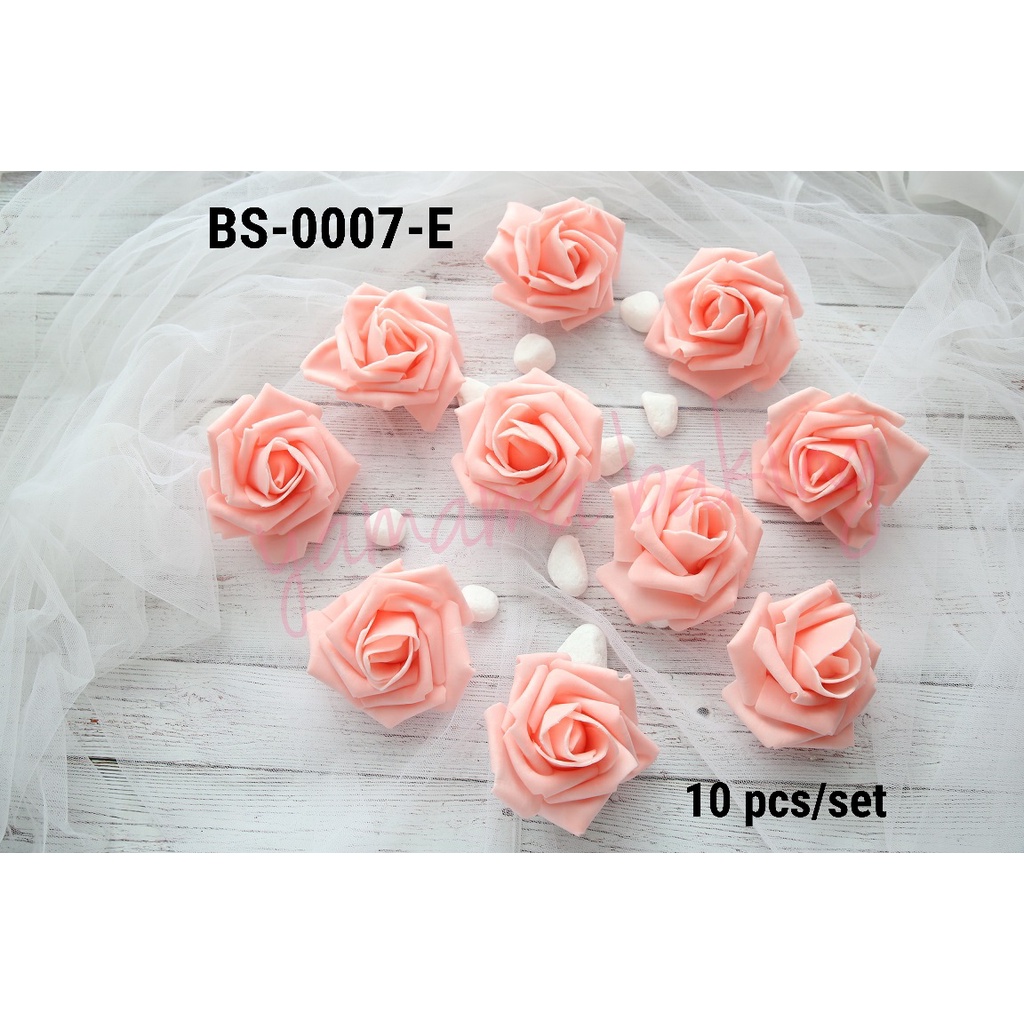 BS-0007-E Bunga mawar rose artificial artifisial sponge gabus salem  (tanaman)