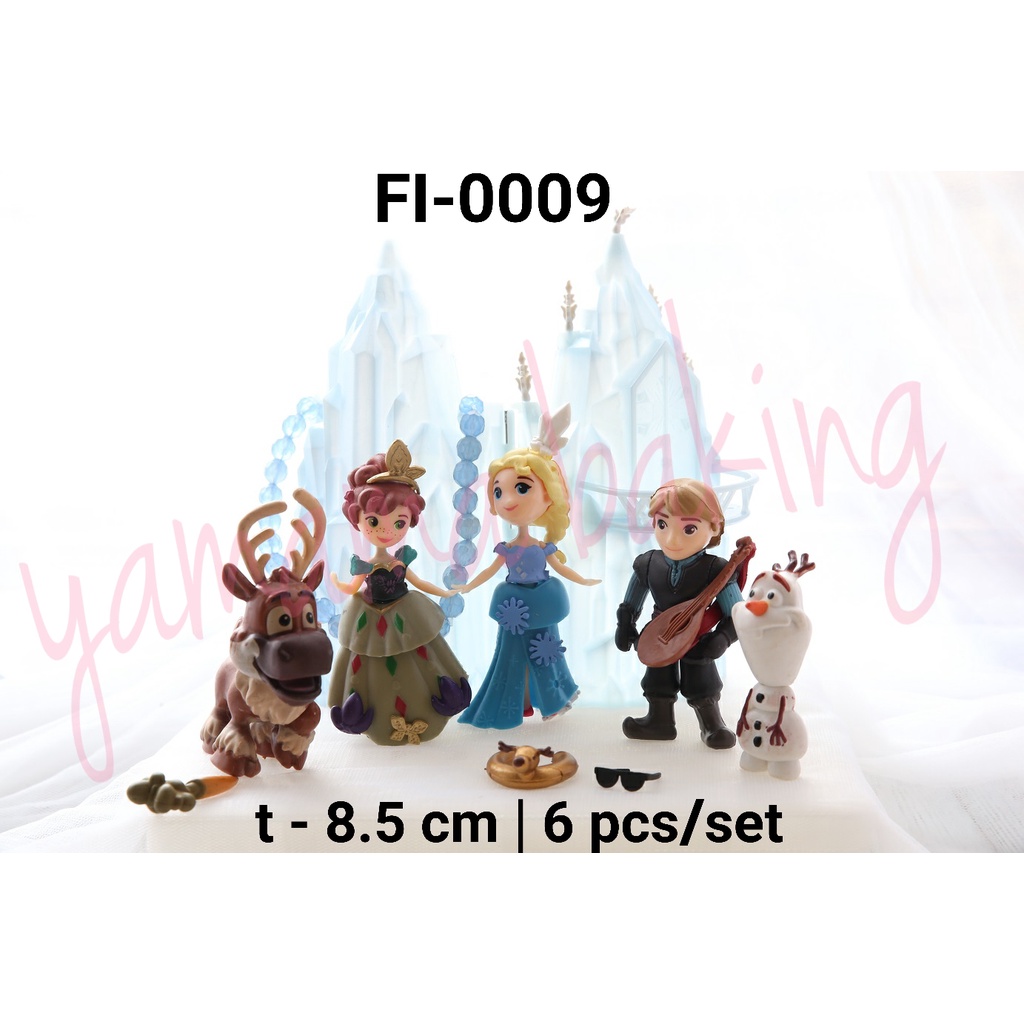 FI-0009 Topper Figurine hiasan kue frozen elsa anna olaf istana es (MAINAN)