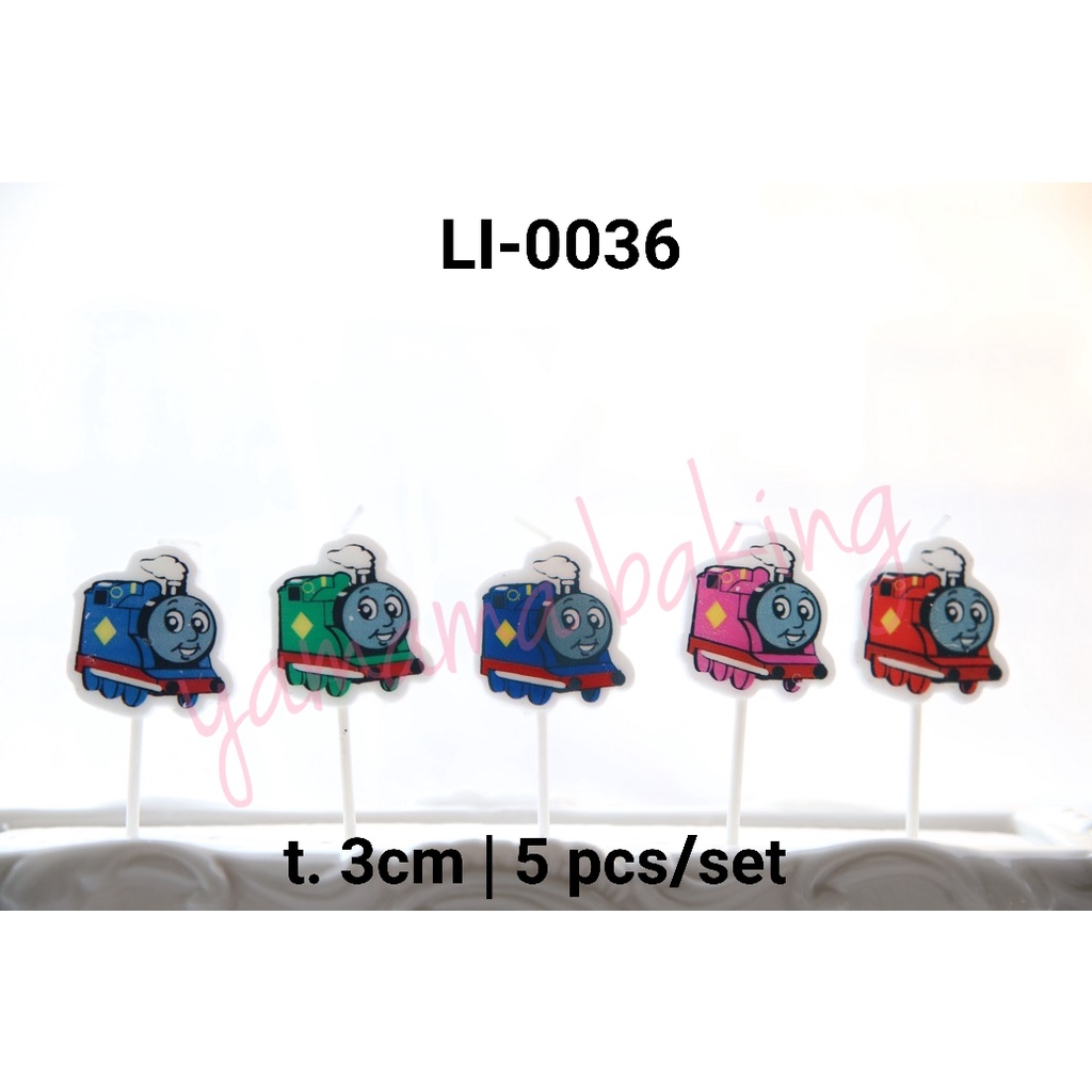LI-0036 Lilin Thomas train ulang tahun happy birthday karakter (LILIN)