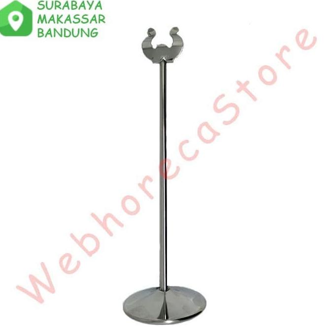 

Table Number Menu Stand Card Holder 25cm Stainless / Tiang Nomor Meja