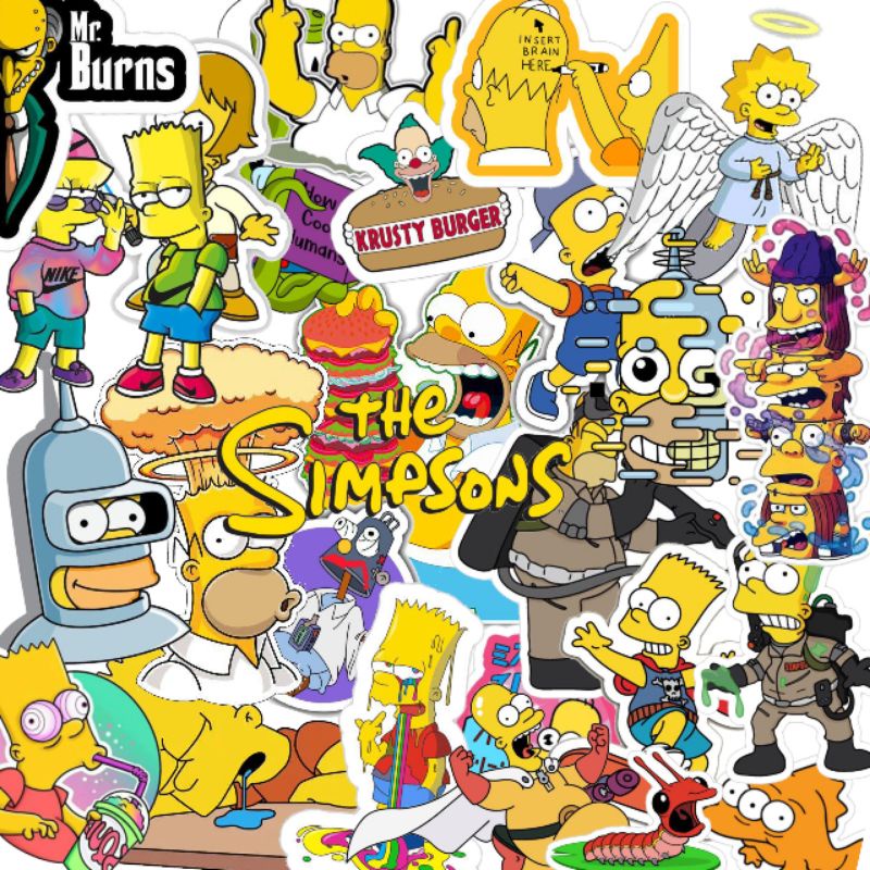 

12 pcs Stiker The Simpsons Aesthetic Stiker kartun Simpsons |Hp Laptop