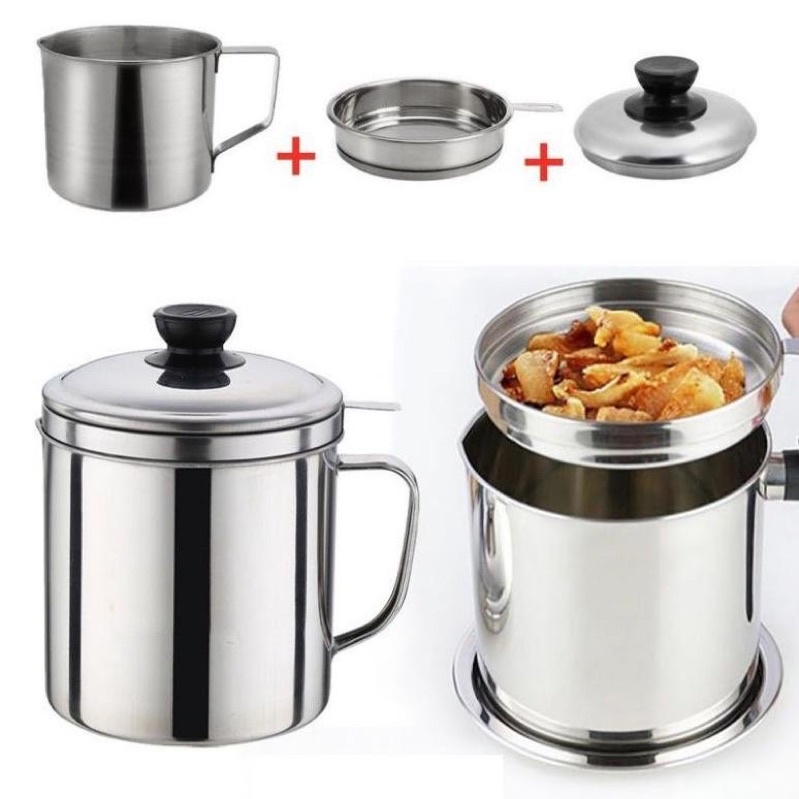 wadah saringan minyak / oil pot stainless steel