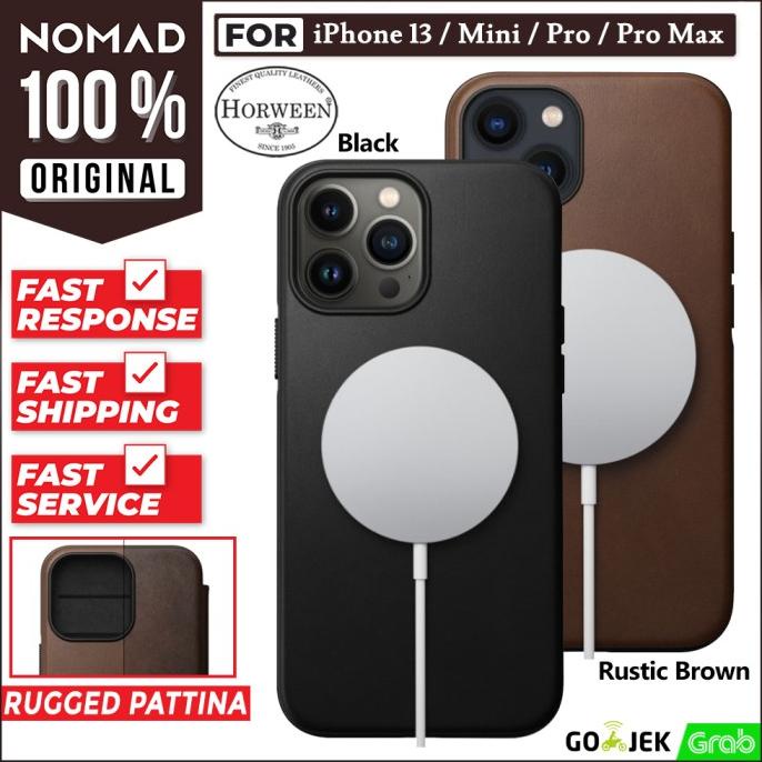 Case iPhone 13 Pro Max Mini Nomad Rugged Leather MagSafe Hybrid Casing
