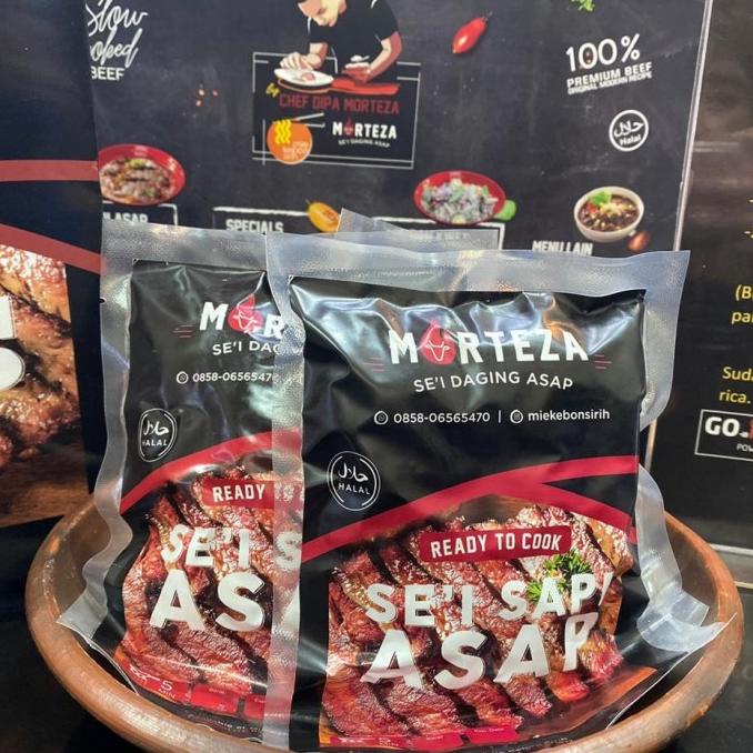 

Promo Sei sapi asap Morteza lengkap 3 varian sambal