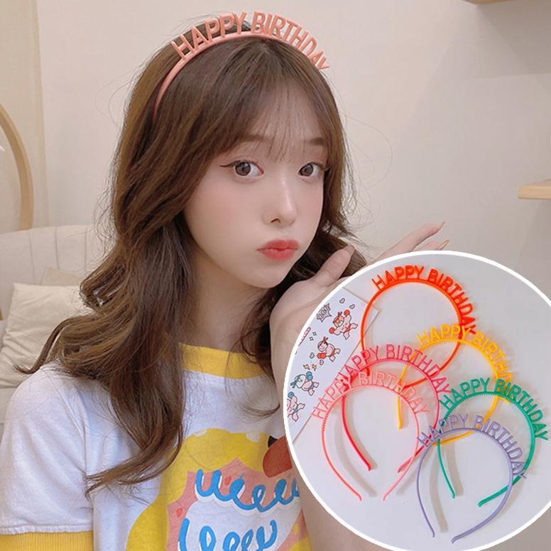 Headband Desain Tulisan Happy Birthday Untuk Dekorasi