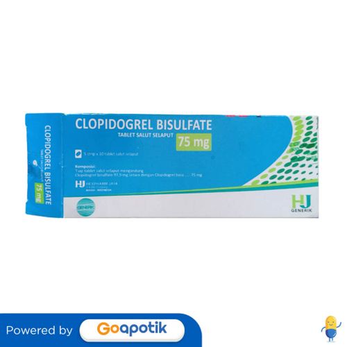 CLOPIDOGREL BISULFATE HEXPHARM 75 MG BOX 50 TABLET