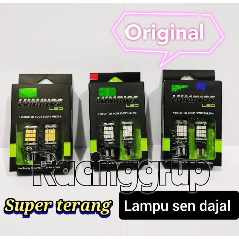 ORIGINAL MEREK LUMINOS LAMPU MOTOR MOBIL T15 45 LED LAMPU SEIN DAJAL SEN DAJJAL SUPER BRIGHT LAMPU KOTA LAMPU SEIN LAMPU SENJA SANGAT TERANG VARIASI