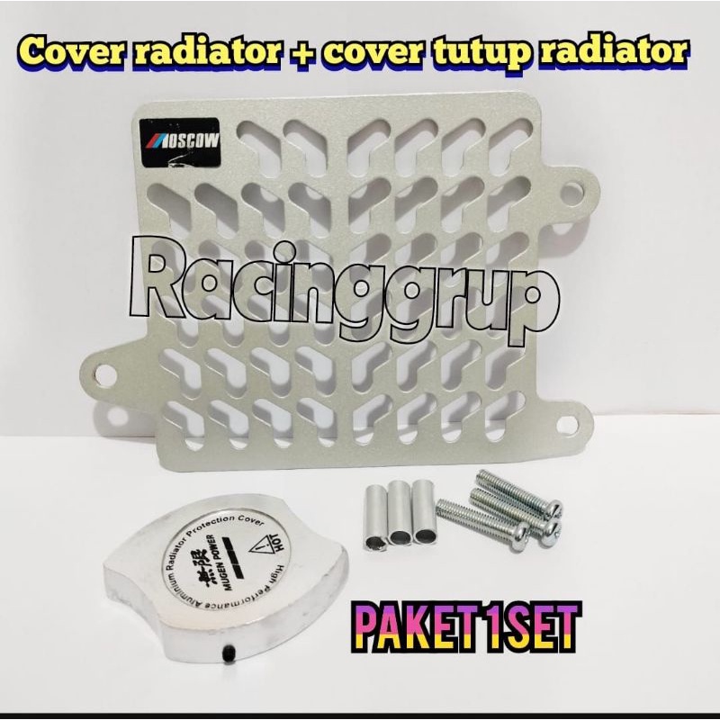 PAKET VARIASI COVER RADIATOR VARIO 125 VARIO 150 PCX 150 PLUS BAUT + COVER TUTUP CAP RADIATOR BRB CNC TUTUP CAP RADIATOR SILVER