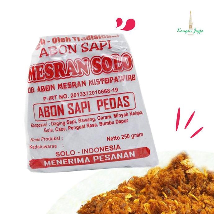 

Promo Abon Mesran Solo Rasa Abon Sapi Pedas Oleh Oleh Khas Solo