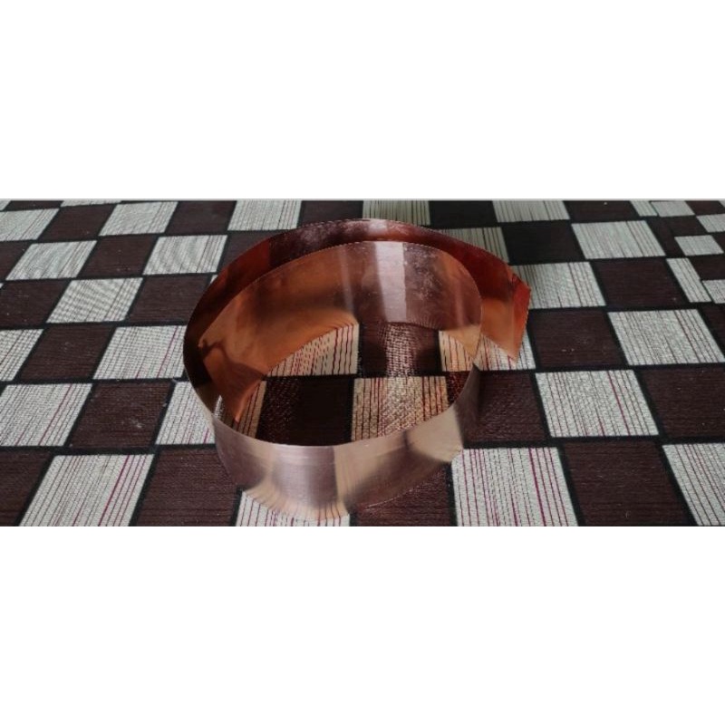 lembaran plat tembaga murni ukuran 2×120cm tebal 0,6mm