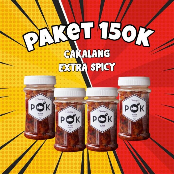 

Promo Paket 150K #ExtraSpicy (4 Jars Cakalang POK Extra Spicy)