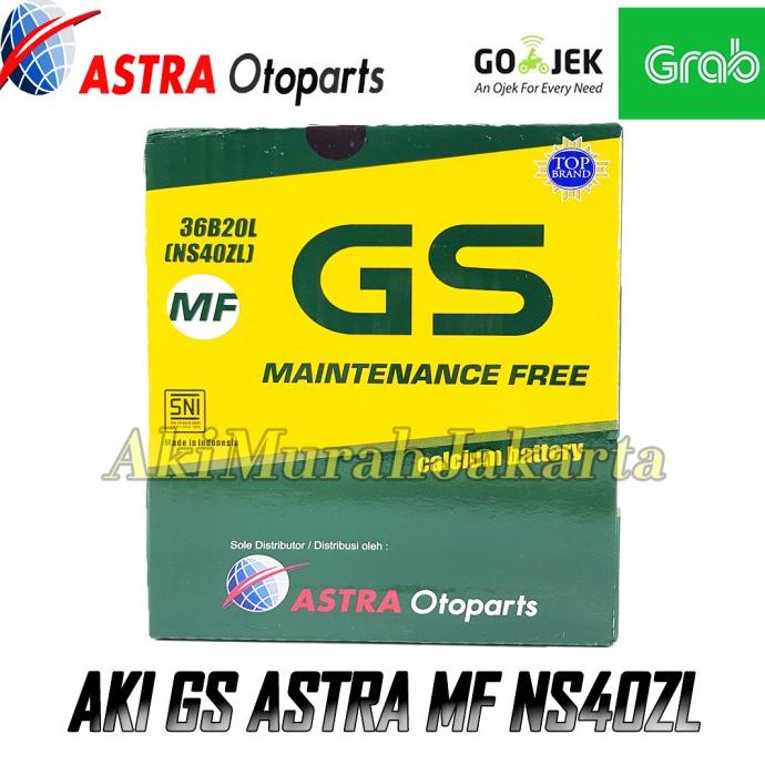Aki Mobil Honda Brio GS Astra NS40ZL Aki Kering 12V / 35 Ah