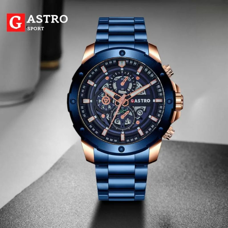 Sport Gastro Jam Tangan Pria Rantai Stainliss Steel Fashion Bisa COD