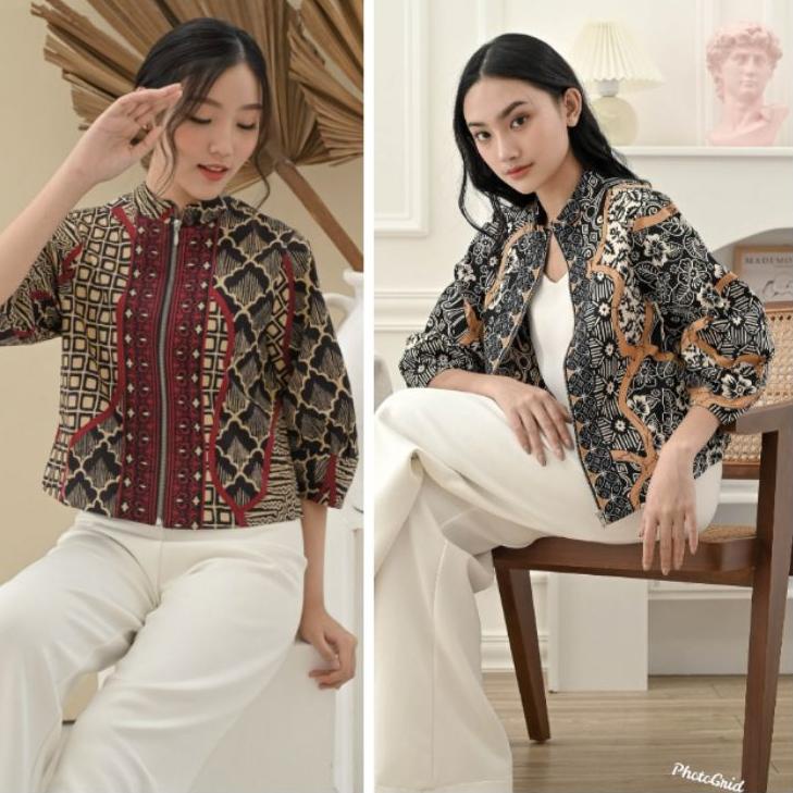 New Update Size Jumbo : Jaket Bomber Batik / Jaket Batik Wanita /Outer Batik