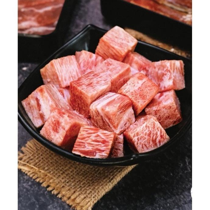 

@#@#@#] Wagyu Saikoro 250g Australia Meltique Meltik Daging Sapi Beef Cube
