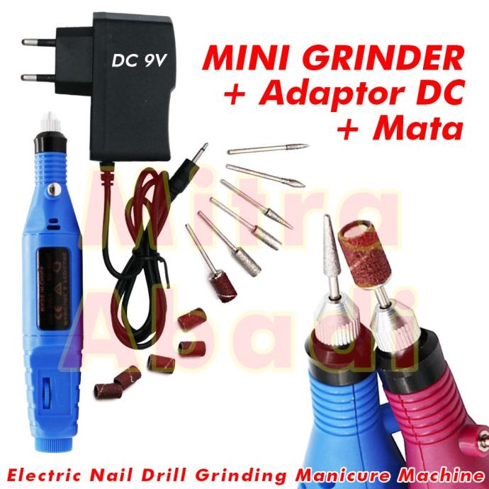 Mesin Mini Grinder Grafir Bor Potong Gerinda Ukir + Adaptor DC + Mata