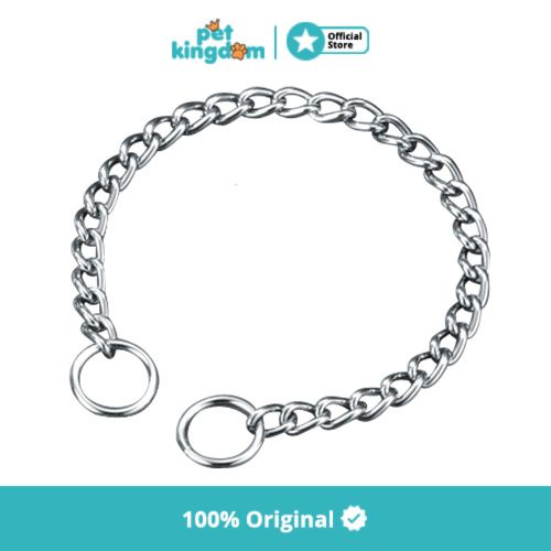 Pet Kingdom Kalung Rantai Anjing Dog Long Link Choke Chain 2.0 Mm X 40.6 Cm Choker Anjing Model Rantai Tali Leher Hewan Aksesoris Hewan Peliharaan