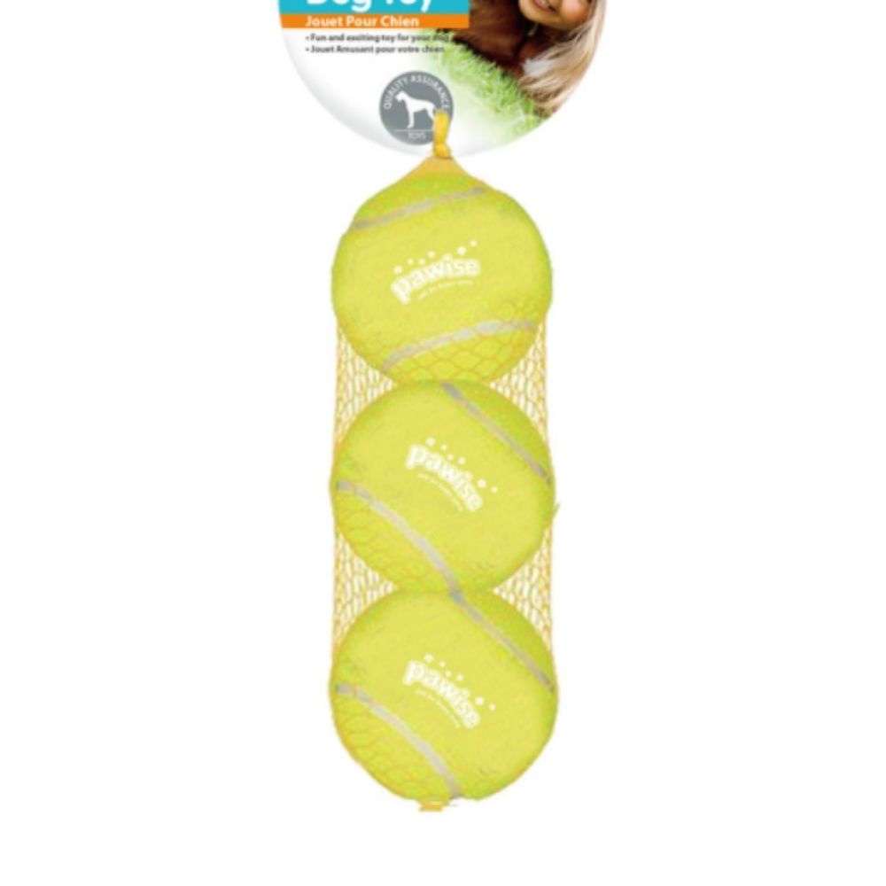 All For Paws Mainan Anjing Squeaky Tennis Ball 3 Pcs