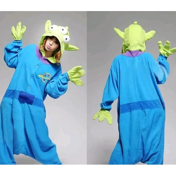 KOSTUM ONESIE ALIEN LITTLE GREEN MEN TOY STORY PIYAMA DISNEY BAJU