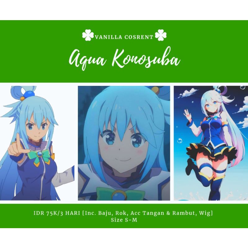[RENTAL] KOSTUM COSPLAY AQUA ANIME KONOSUBA