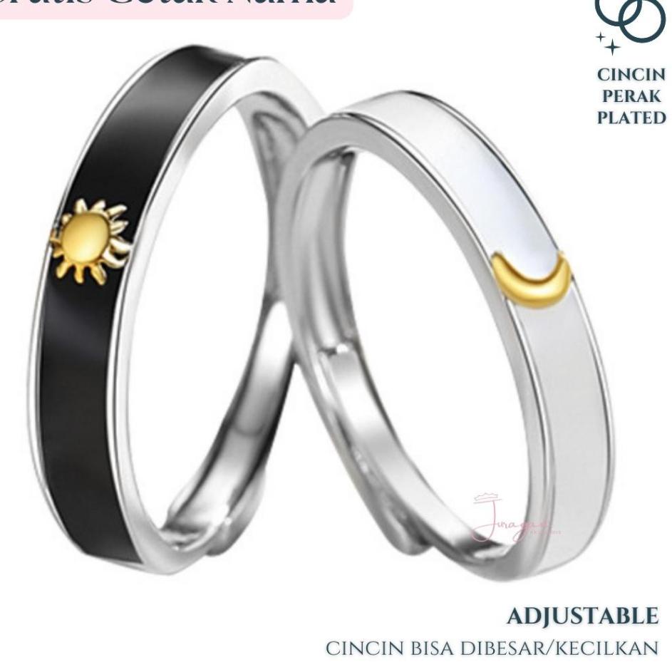 Best Product GRATIS UKIR NAMA Cincin Couple Perak Korea 925 Silver S16 Adjustable Pria Wanita Tunang