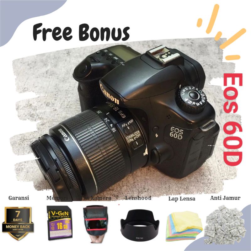 Kamera Canon 60D Noviknet + Lensa Fix + Bonus Banyak