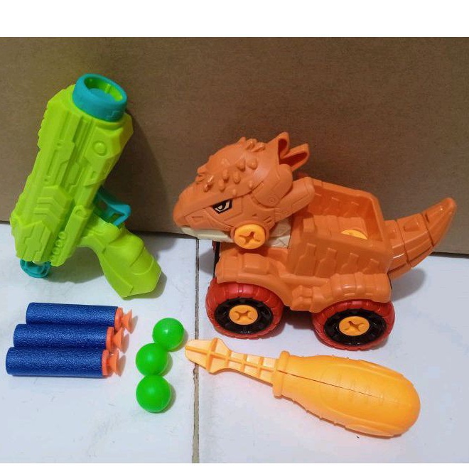 Lego Bongkar Pasang Dino + Pistol Busa