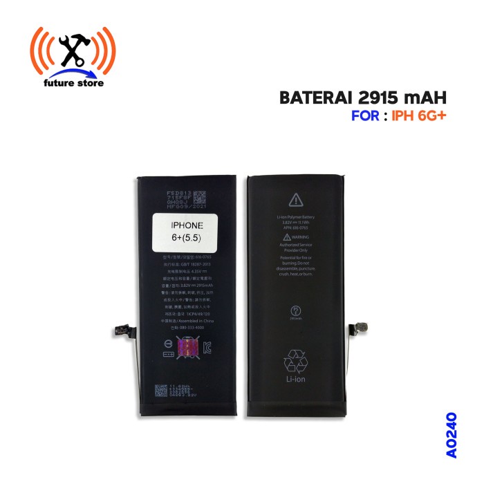 Battery Baterai Batre For Type IPhone 6G+/Plus (5.5) 2915 MAH PACK Ori