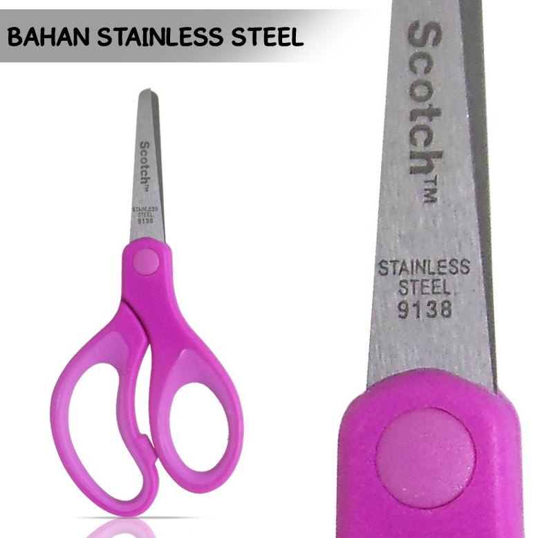 

Terlaris 3M Scotch Gunting Anak Ujung Tumpul 5 Inch Desain Aman Kids Scissors Blunt Tip 3M-1442-B