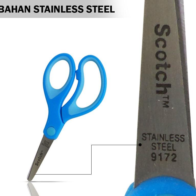 

Termurah 3M Scotch Gunting Anak Ujung Tumpul 5 Inch Desain Aman Kids Scissors Blunt Tip 3M-1442-B Biru