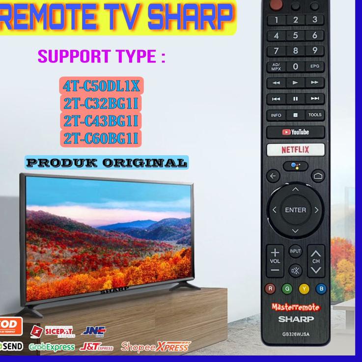 Super Ngetrends REMOT REMOTE TV SHARP SMART TV / SHARP ANDROID TV GB324WJSA ORIGINAL