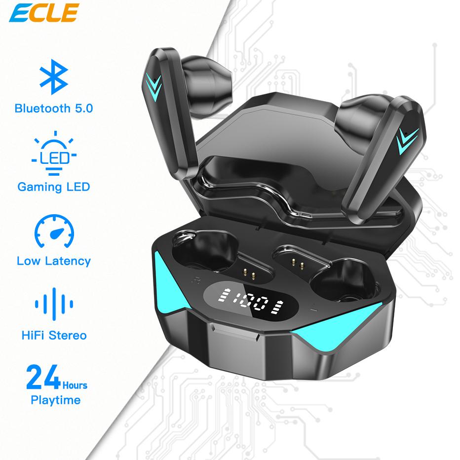 Menarik ECLE X15 TWS Earphone Bluetooth Headphone Hifi Stereo True Wireless Earbuds Low Latency Borong Stock