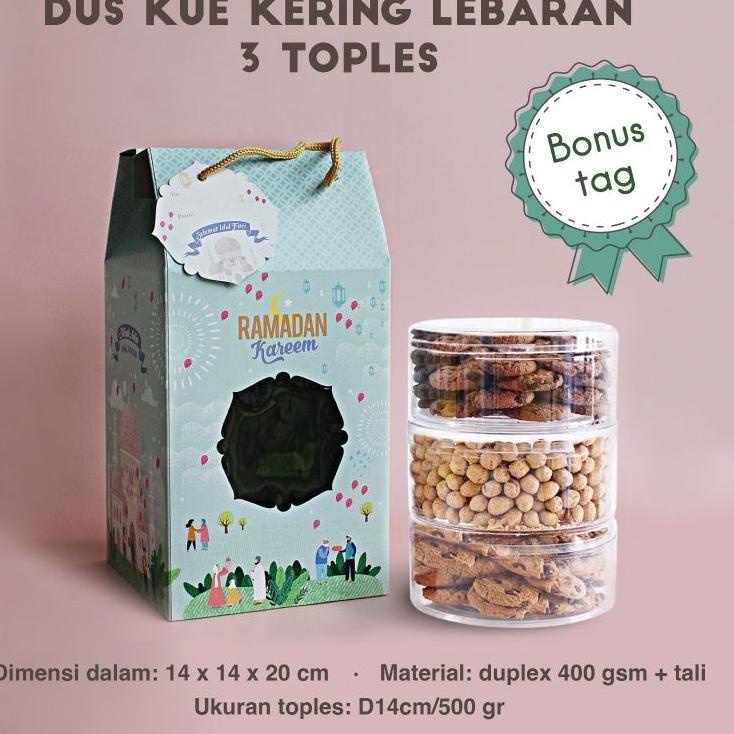 

Paling Top box kue kering idul fitri/dus kue kering 3 toples/box kue lebaran/dus hamper lebaran/box hamper idul fitri/dus kuker 3 toples