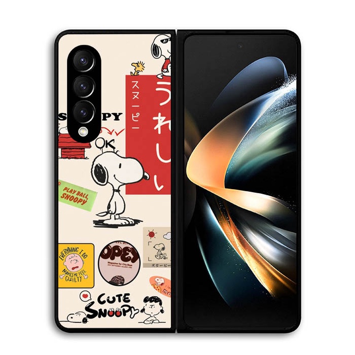 Casing Samsung Z Flip 3 4 , Z Fold 3 4 5G Cute Snoopy AE0735 Case Custom V3