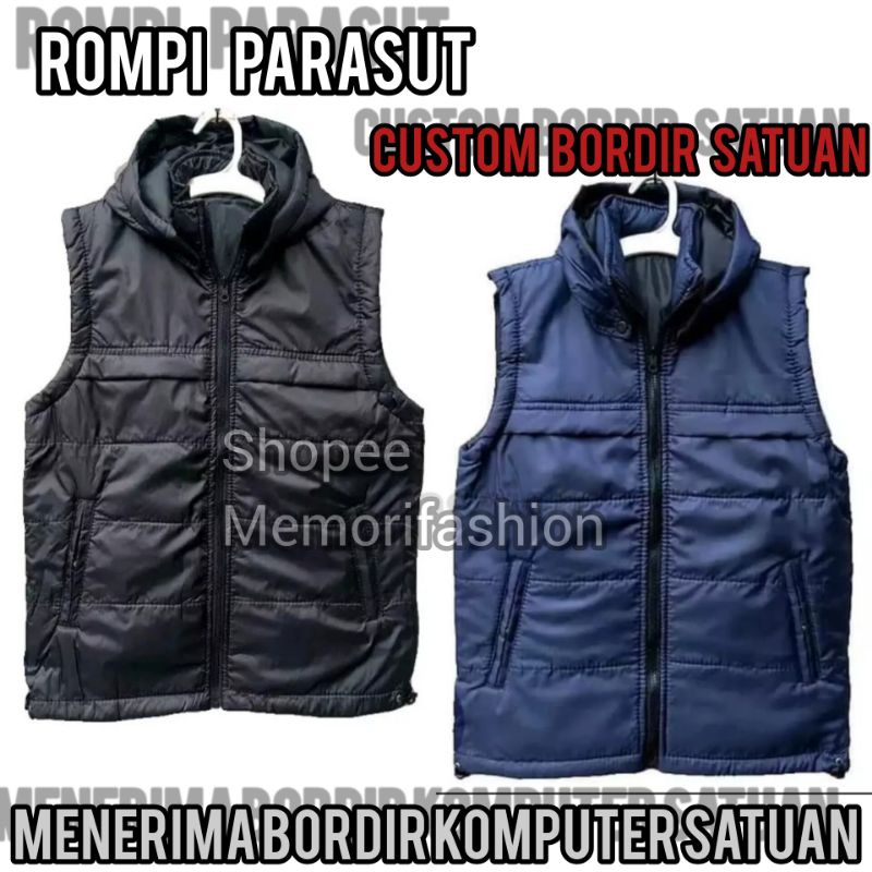 ROMPI PARASUT CUSTOM BORDIR SATUAN/LUSINAN