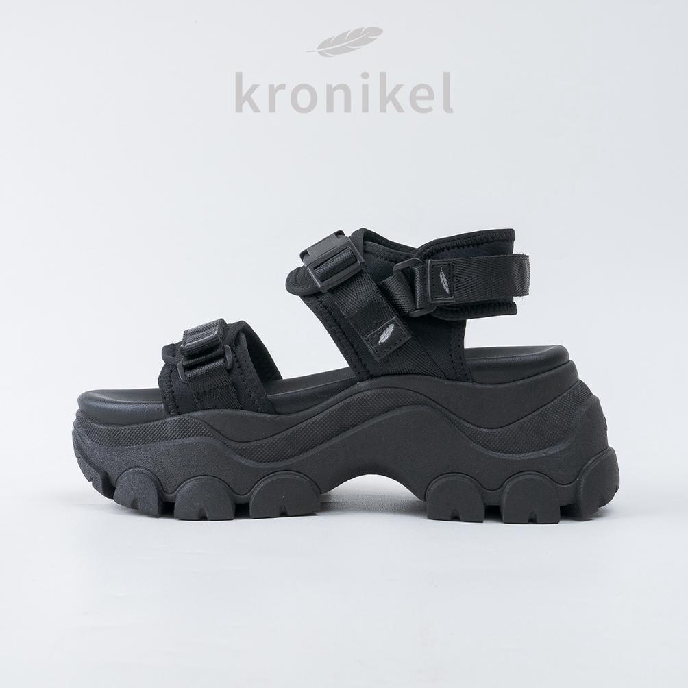 [PREMIUM LOKAL BRAND] KRONIKEL PROJECT // OSAKA 2-in-1 Sandals - Full Black