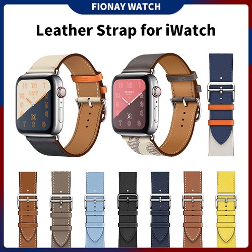 PU Leather Watch Strap for Apple Watch Ultra 8 Style of Hermès 44/45mm H-r497