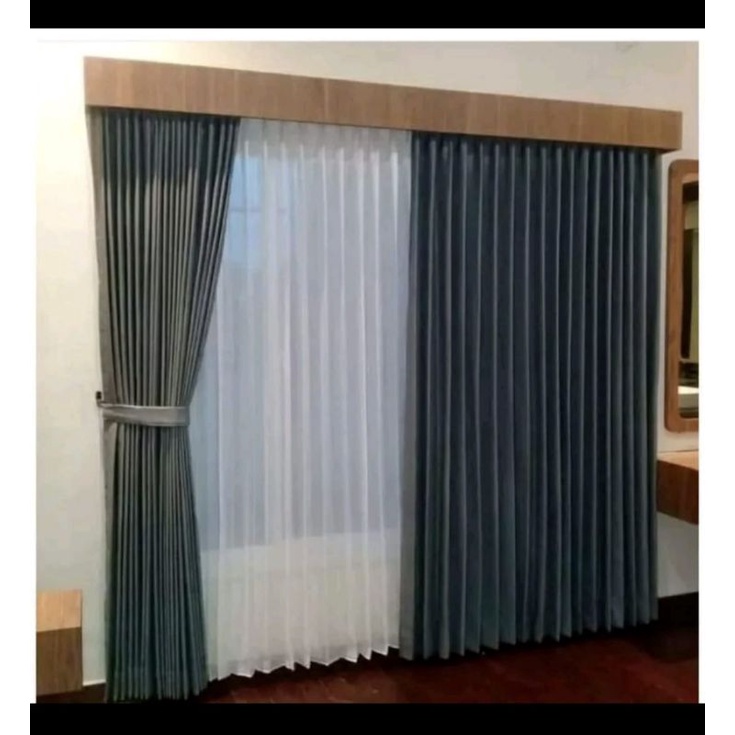 Gorden Plisket blackout polos gorden jendela cantolan kawat s